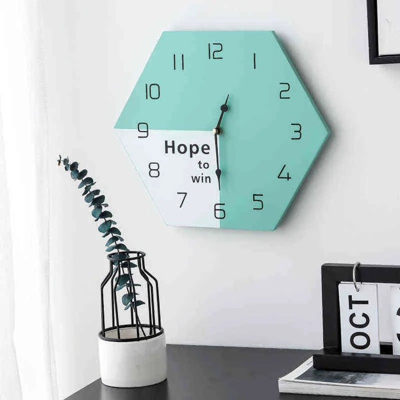 12インチ機能木製の壁掛け時計ビンテージ素朴な国のトスカーナスタイルのための家の静かな非ティックスティックグリーンH1230