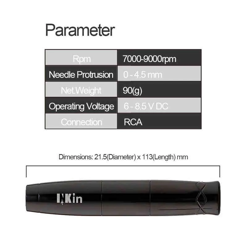 EZ INKIN NANO 2-IN-1 로타리 문신 영구 화장 기계 펜 문신 미세화 3.0mm 2.0mm 스트로크 카트리지 211228