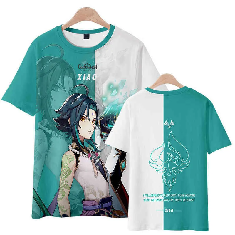 New Genshin Impact T-Shirts Hot Game 3D Print Streetwear Anime Kawaii Girl Men Women Fashion T Shirt Harajuku Kids Boy Tees Tops Y220214