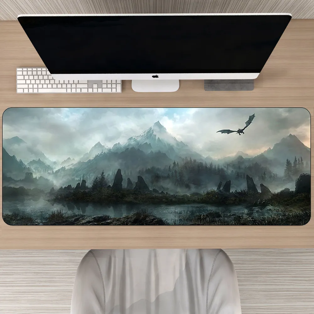 80x30cm v Skyrim Gaming Gamer mouse pad xl Grande mouse in gomma mousepad bordo tastiera tastiera tastiera tappetini LJ29521658