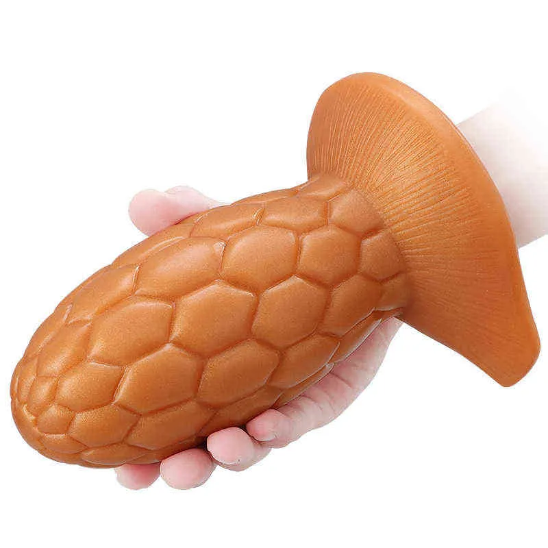 Nxy Dildos Anal Brinquedos Especial Embalagem Especial Egg Ovo Plug Masturbação Dispositivo Para Homens e Mulheres Solica Silica Gel Espesso Diversão Quintal Expansão Adulto Produtos 0225