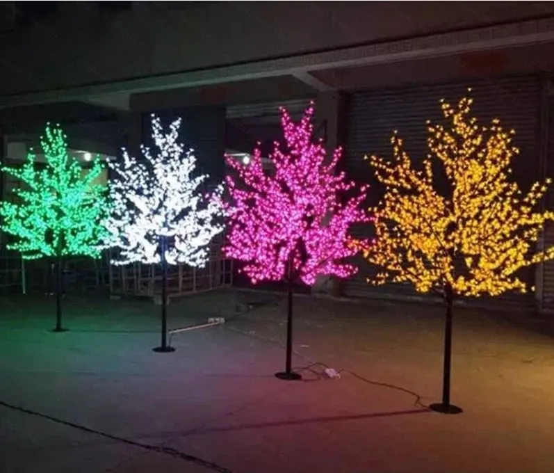 1 5M 1 8m 2m Glänzende LED Kirschblüte Weihnachtsbaum Beleuchtung Wasserdichte Garten Landschaft Dekoration Lampe Für hochzeit Party Christ277C