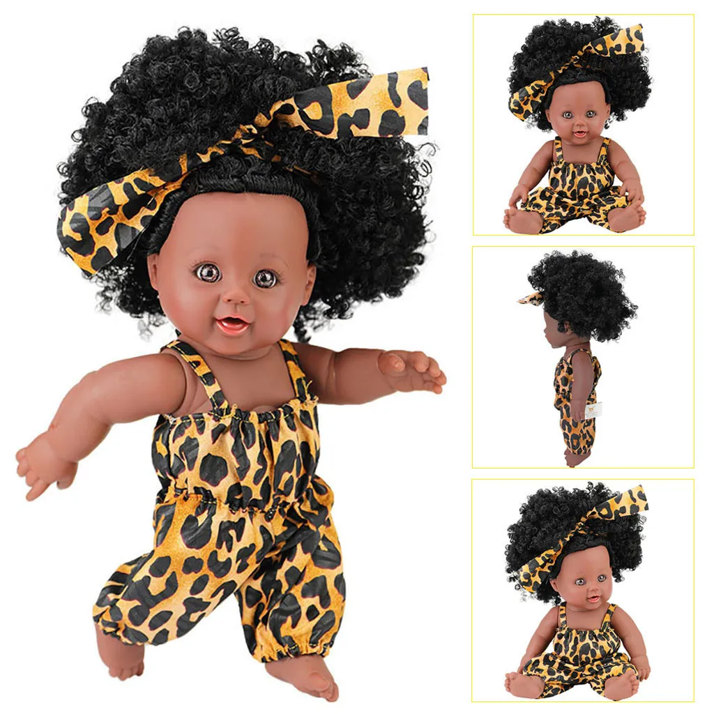 Детский рефорн куклы игрушка черная девушка куклы 30 см чернокожих кукол зеленые африканские малыши Reborn Baby Soft Toy Girl Kid Todder A515 Y20011278Q3200336