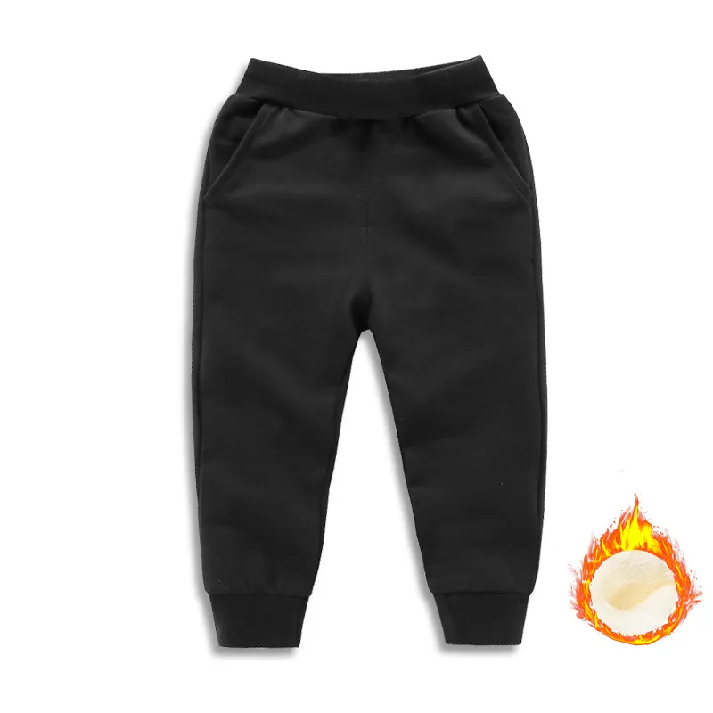 Winter Jungen Sport Fleece Warme Hosen Für 2-10 Jahre Solide Jungen Mädchen Casual Sport Hosen Jogging Enfant Kinder kinder Hosen 210306