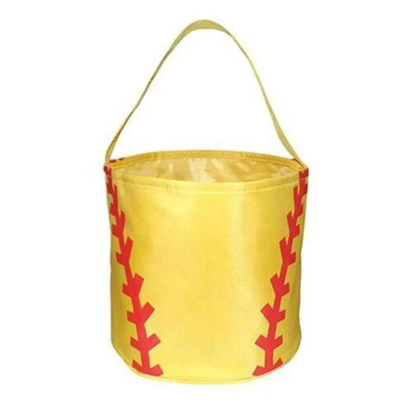 Basketball Easter Basket Sport Canvas Totes Football Baseball Soccer Softball Buckets Storage Bag Kids Candy Handbag sea shipping