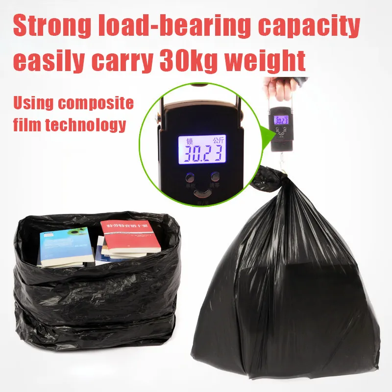 New Trash Bags Black Heavy Duty Liners Strong Thick Rubbish Bags Bin Liners Disposable Garbage Bag Large Capacity Durable 201111