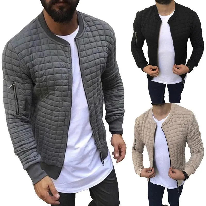 Mentes Automne Pleas Slim Stripe Fit Jacket Zipper à manches longues M manteau de cartes Sports Sports Men Hommes Hip Hop Veste 201104