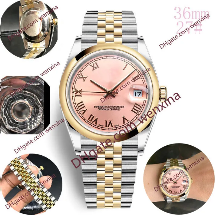 20 Colour Waterproof Woman Watches roman Numerals Smooth Edge Equipped With Stable 2813 Stainless Steel Automatic Watches And 36 M2744