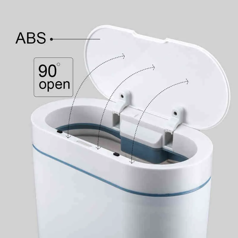 Smart Sensor Pattumiera Elettronico Automatico Domestico Bagno Toilette Camera da letto Soggiorno Impermeabile N Seam Bin 211222