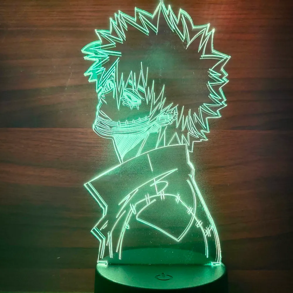 My Hero Academia Dabi Figurer 3D Anime Lamp Nightlight Model Toys Boku No Hero Academia Dabi Figurine Collection Led Toy267L