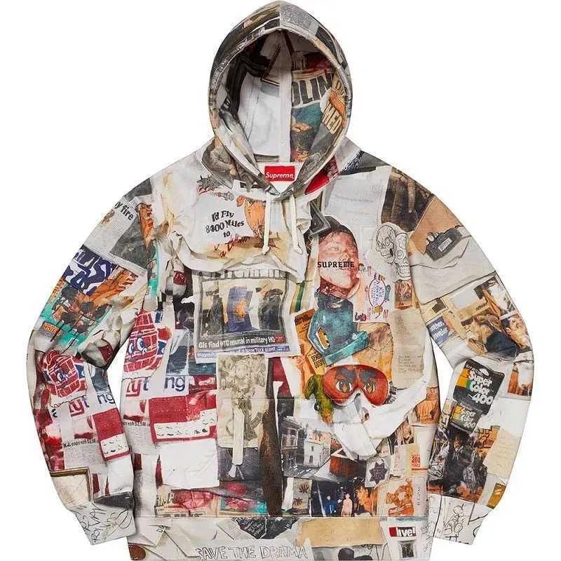 Men's Hoodies New product 21ss dash' S Wall hooded artist poster graffiti Hoodie sweater men and women