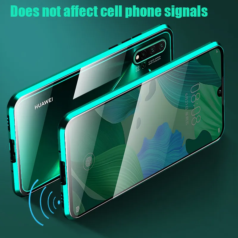 Magnetic Metal Double Side Glass Phone Case For Huawei Honor Mate 30 20 P40 P30 P20 Pro Lite 8X 9X Y9 Prime P Smart Z 2020 Cover3512116