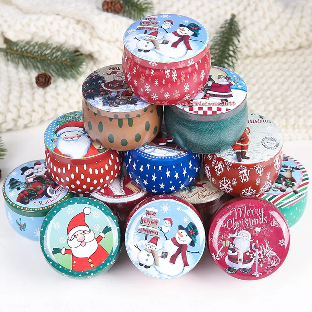 Christmas Candy Cans Tinplate Box Gift Storage Box Biscuit Jar Iron Can Christmas Cookie Gift Tins 2010061280753