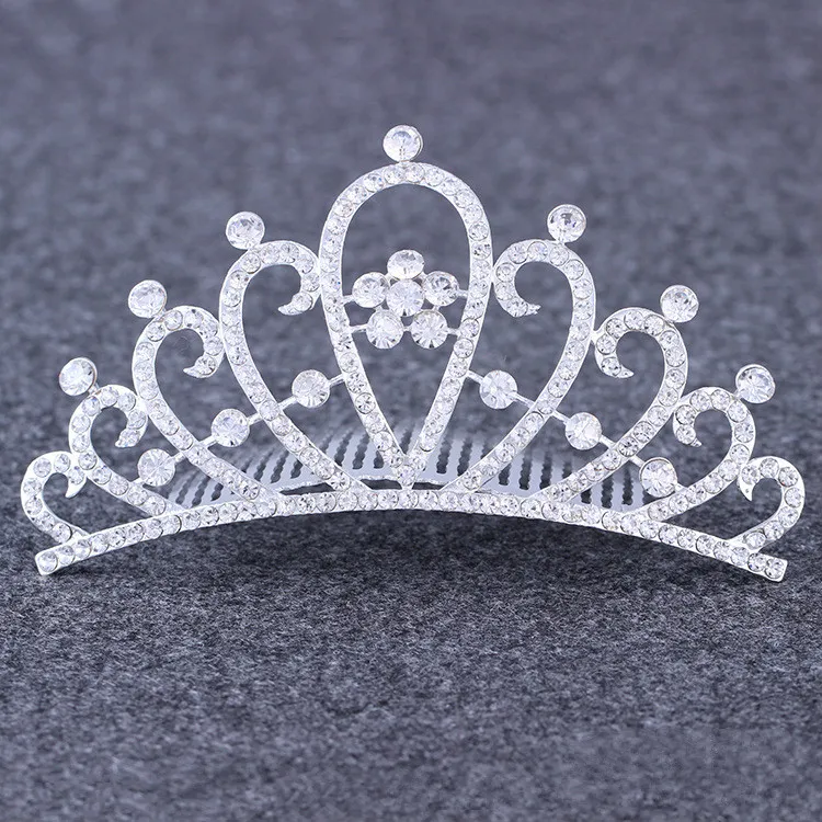 Diamond Heart Crown hoofdband hoofdtooi Crystal Bruid Tiara Comb Wedding Verjaardag Pageant Pareple Mode Sieraden Will en Sandy