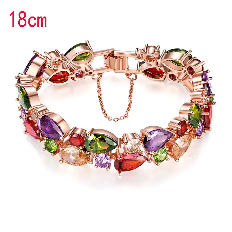 Bangle HUAMI Rose Gold Bracelet for Women Bangle Fine Jewelry Charms Colorful Shine Zircon Ins Luxury Bracelet Pulseras Mujer 220831