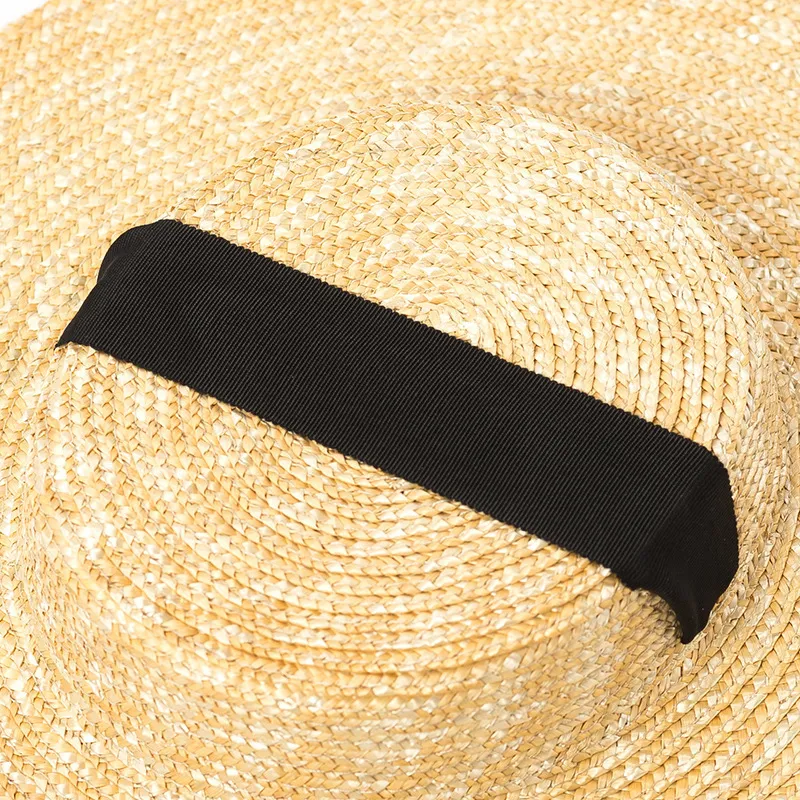 Gros large bord chapeau de paille pour les femmes long ruban dames chapeaux de plage mode habiller enfants été soleil 220627
