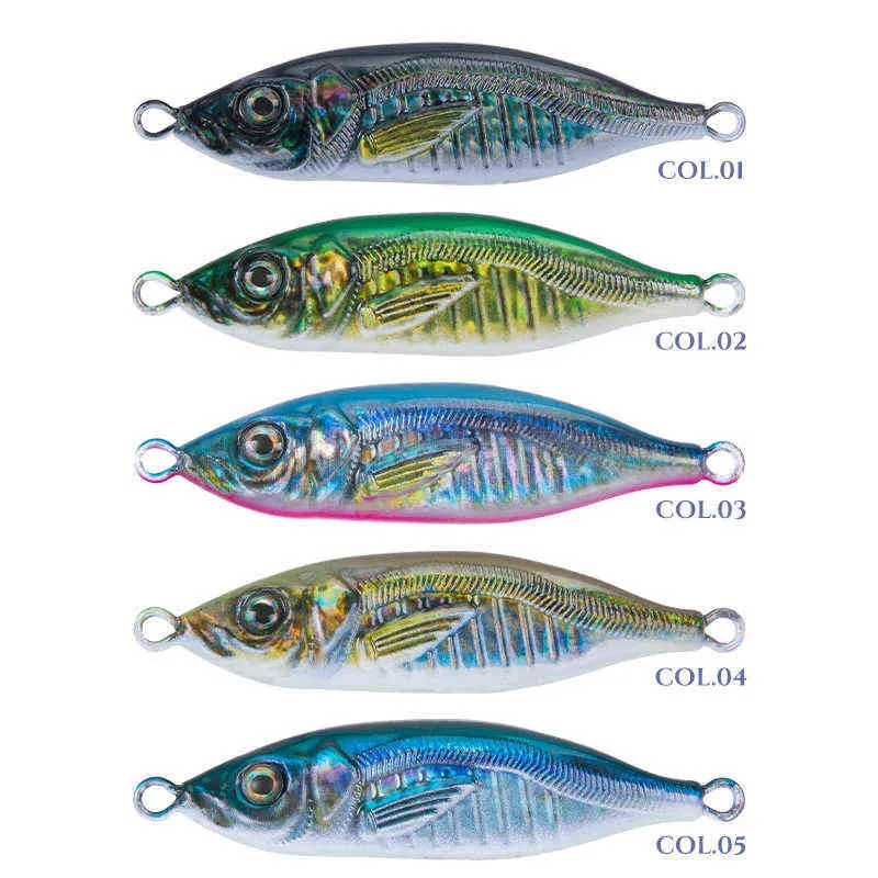 Kingdom 60g 75mm 80g 80mm forme S Slow Jigging revêtement lumineux coulant gabarits appâts artificiels accessoires de pêche en mer leurres 2202258l