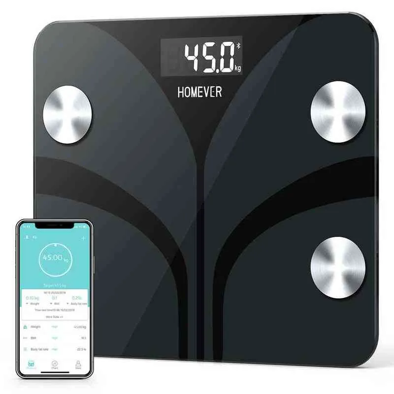 Báscula de grasa Digital de peso inteligente con Bluetooth, FG220LB-A, Monitor automático de peso, báscula de salud, báscula de grasa corporal H1229