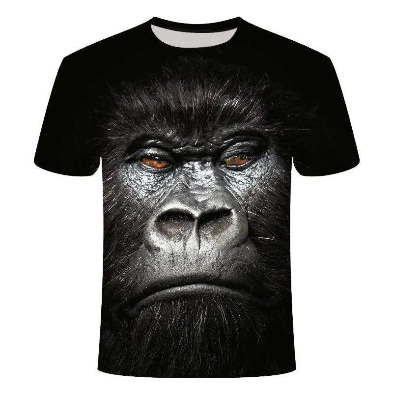 3D Animal t-shirt drôle singe gorille chemise unisexe à manches courtes alternative hip hop Harajuku Streetwear t-shirt hommes été hauts