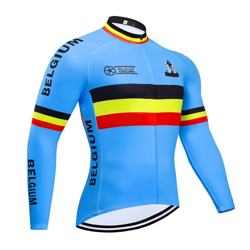 Zimowa Jersey 2020 Pro Team Belgium termalowe polarowe ubrania rowerowe mtb rowerowe dżersey spodni zestaw ropa ciclismo inverno263t