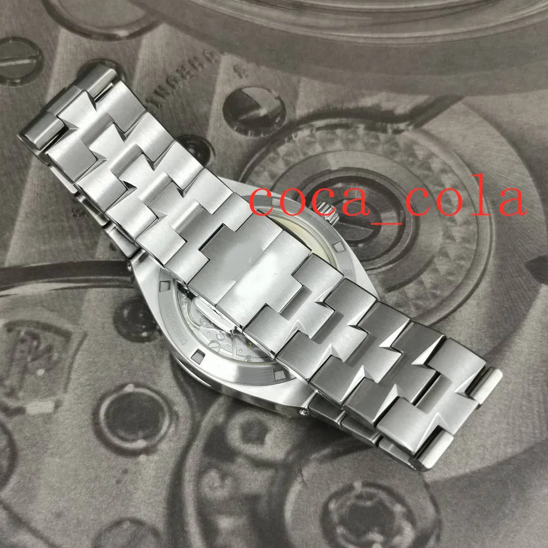Speciaal gemaakt waterdicht horloge Bestverkochte mode-horloges heren 41 mm 4500 V blauwe wijzerplaat Mechanisch transparant automatisch saffier2678