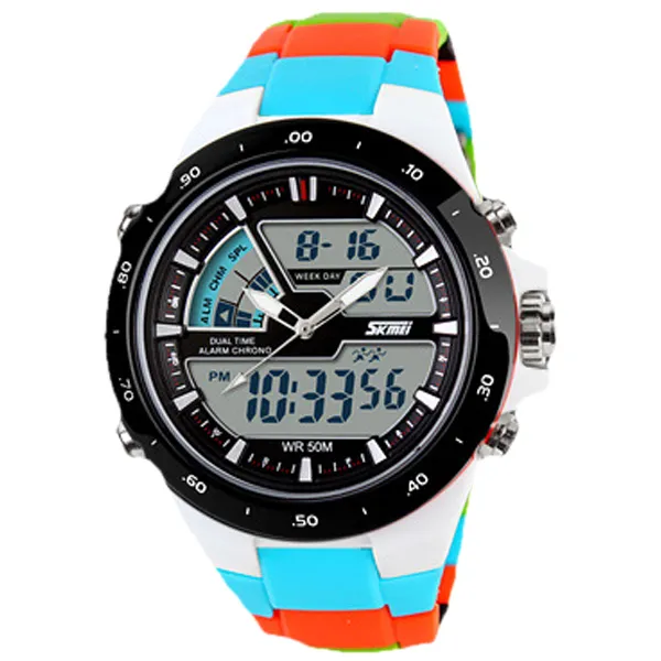 Skmei Mannen Sport Horloges Militaire Casual Sport Heren Horloge Quartz-horloge Waterdicht Siliconen Klok Mannelijke S THOCK Relogio Mascul218p