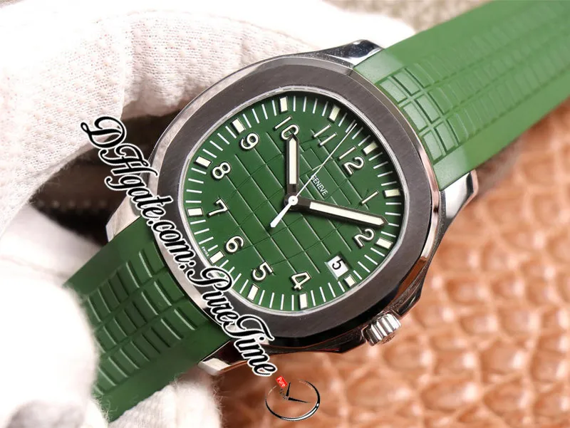 NIEUW ZF 5168G-010 324SC 324CS Automatische heren Watch stalen kist groene textuur wijzerplaat groen rubberen strap 42 mm editie ptpp puretime232jjj
