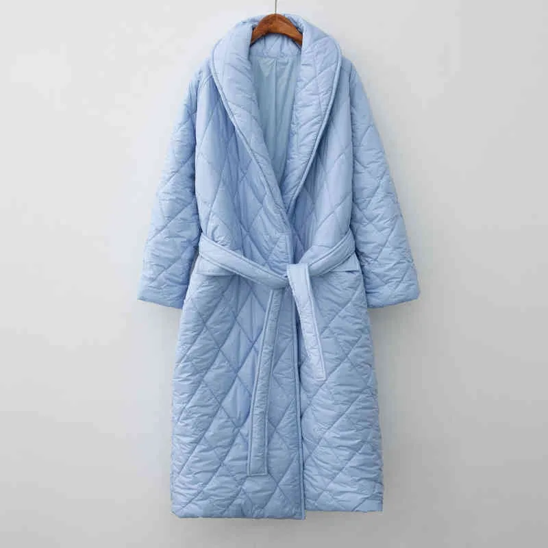 Autumn Winter Fashion Women Puffer Coat Overized Maxi Robe Long Parka Casual Ytterkläder 211223