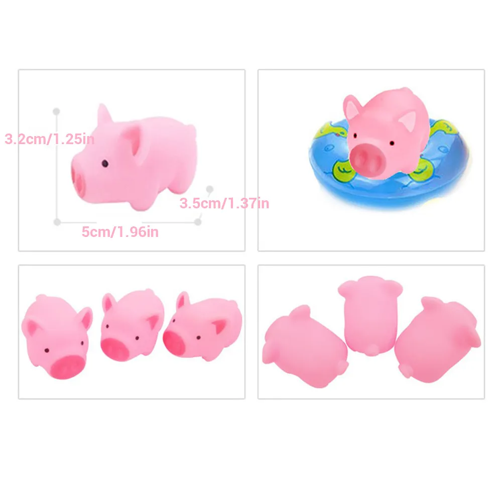KidS Cute Cartoon Animal Mini Rubber Pigs Squeeze Sound Toys Baby Bath Toys Gifts For Children Infant Baby 2010155675810
