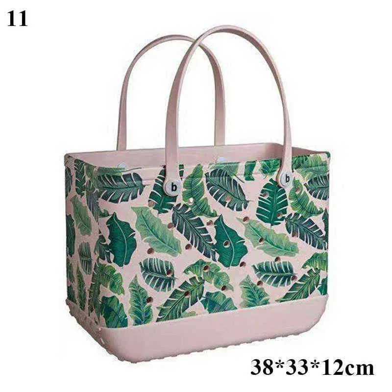 Einkaufstaschen Bolsos De Playa Eva Con Estampado Moda Para Mujer Bolsa Cesta Hueca Diseador Bolso Grande Gran Capacidad Almacenamiento 220303