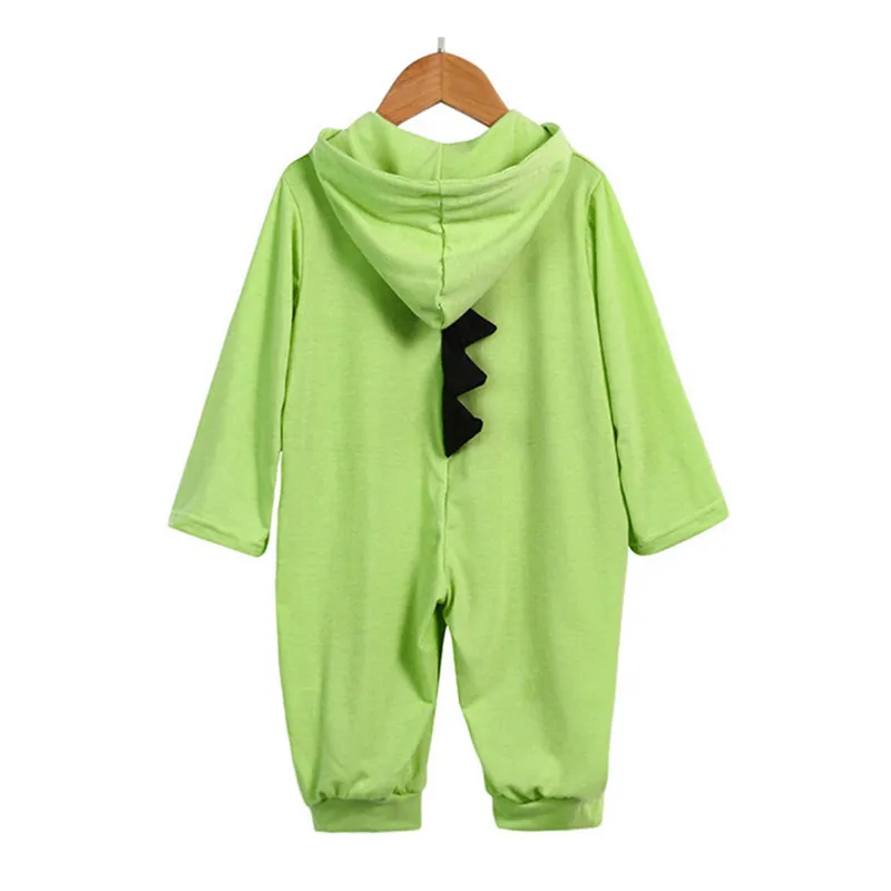 Baby Rompers Dinosaur Niemowlę Jumpusy Nowonarodzone dziewczęta Bodysis z kapturem Zakapor Designer Ubranie maluchowe Ubranie dla dzieci S9594219