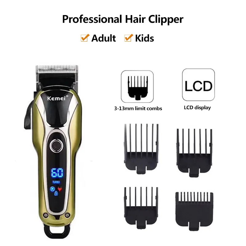 Elektrische LCD Haar Clipper Trimmer Für Männer Wiederaufladbare Rasierer Bart Barber Schneiden Maschine Vier Farbe USB 220712