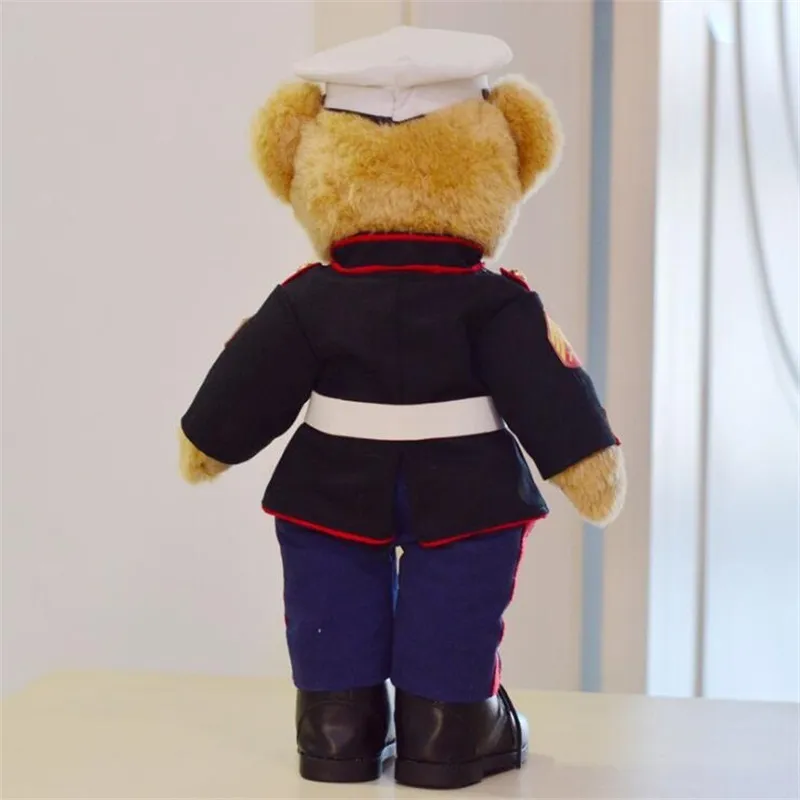 High quality teddy bear plush toy soft pp cotton uniform doll Collection Military gifts Veterans souvenir Christmas gift3257111