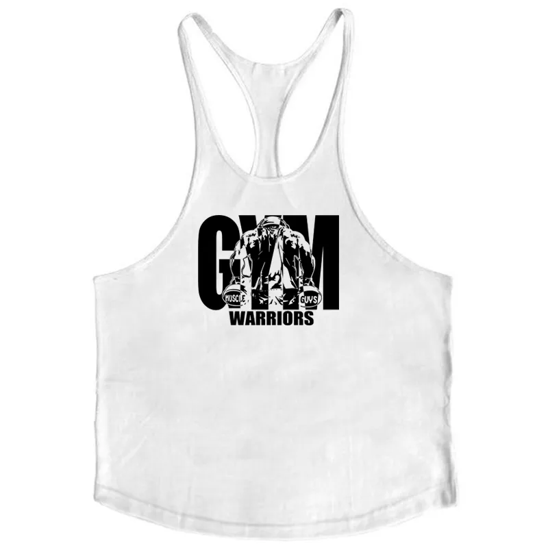 Verão y voltar ginásio stringer tanque superior dos homens roupas de algodão musculação sem mangas camisa fitness colete muscular singlets treino tanque 22286l