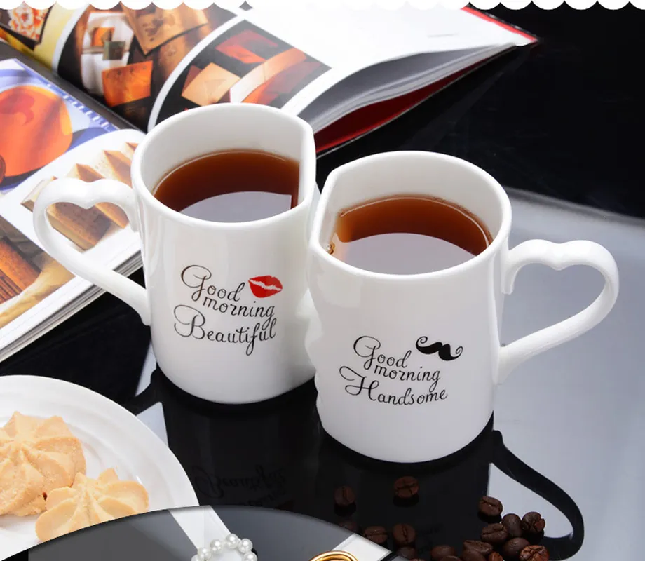 Couple cups a pair of creative trends Korean mugs personality water ceramic get married and give gifts for birthdays Y200104