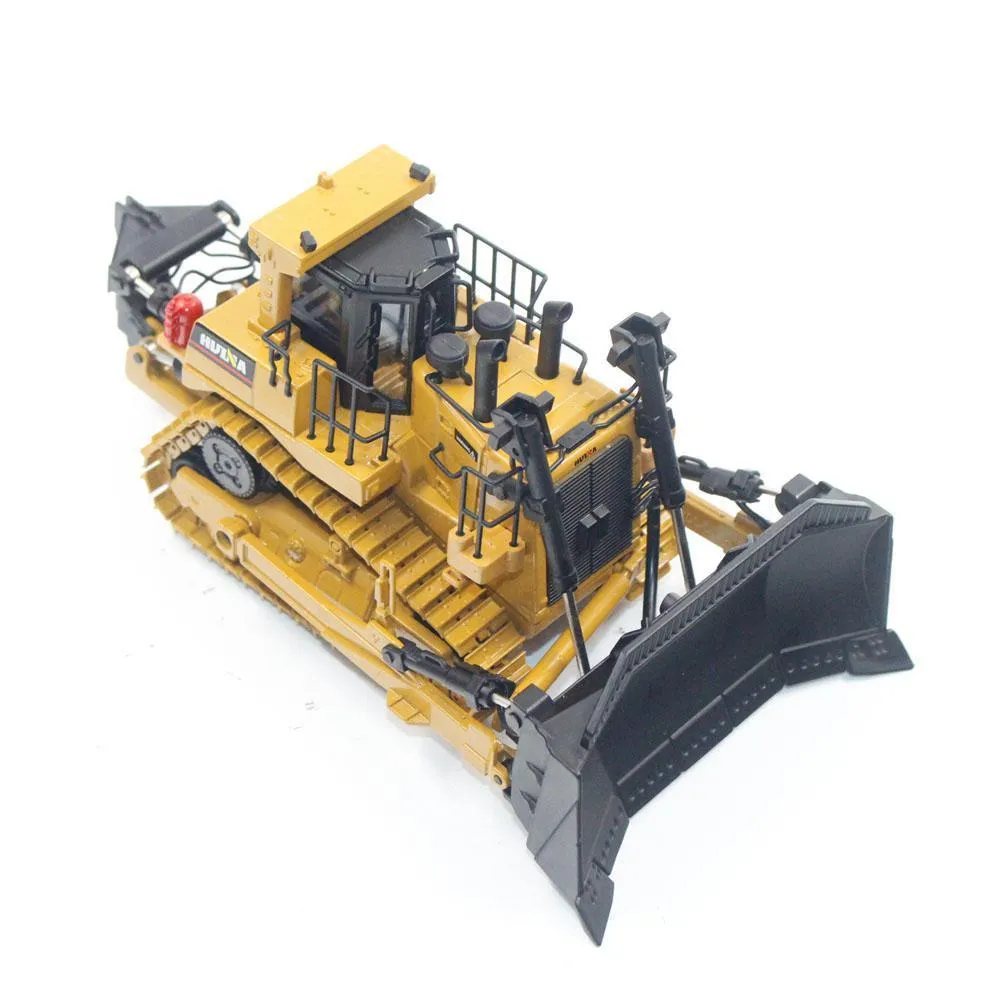 HUINA 1700 150 Gegoten Legering Zware Bulldozer Techniek Truck Statisch Model Rups Wiel Bulldozer Kinderen Educatief Speelgoed LJ22392