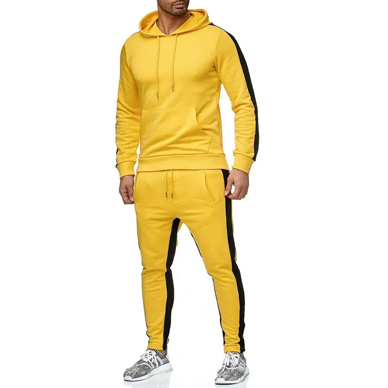 Men's Fashion Long Sleeve Tracksuits Sets Men Winter Casual Hooded Sportswear Set Male Hoodies Pants Sweatshirt Sports Suit 201118