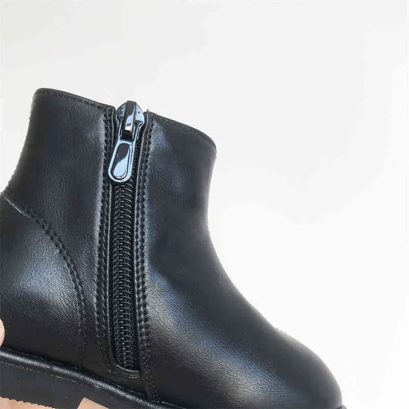 Botas Martin de punta cuadrada para niñas, otoño e invierno, para niños, princesas, cortas, individuales, 211227