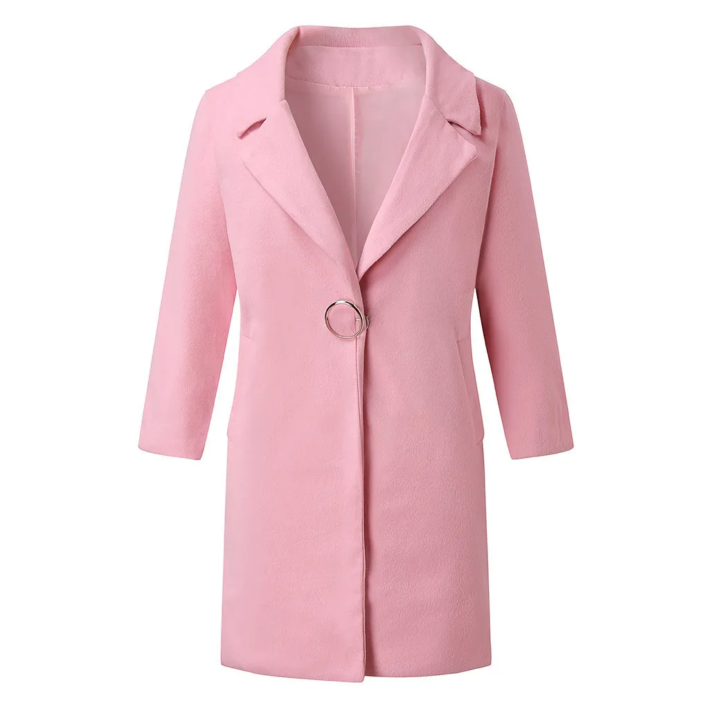 Weiße Rüsche Warme Wintermantel Frauen Turndown Lange Mantel Kragen Mantel Weibliche Casual Herbst Rosa Oberbekleidung Plus Größe # LJ201109