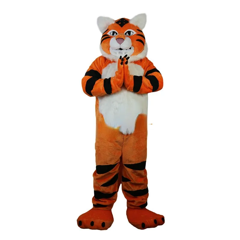 Costumes de mascotte Costume de mascotte de tigre Orange Animal de dessin animé Costume d'événement à grande échelle de vacances pour adultes