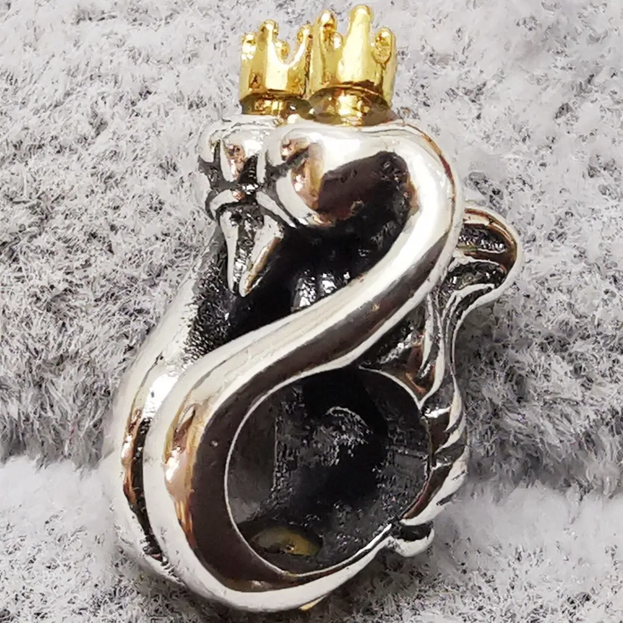 Nuovo! Autentico ciondolo a forma di cuore con cigni bicolore Pandora adatto perline sciolte in stile europeo la creazione di braccialetti gioielli fai da te 799315C00