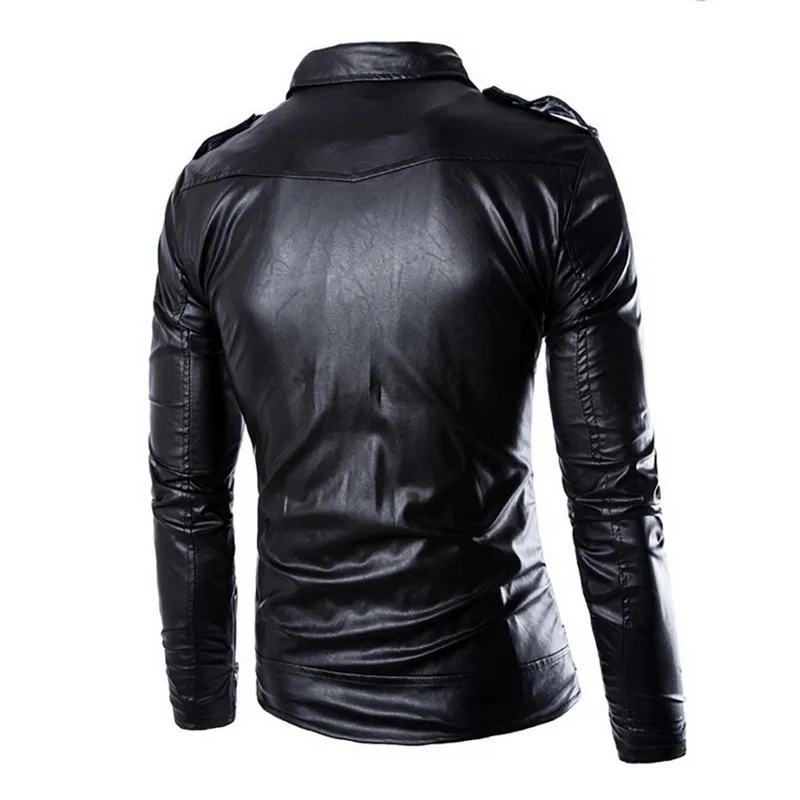 Männer Lederjacken Casual Reißverschluss Motorrad Faux Herbst Streetwear Slim Fit Mantel Plus Größe Britische Mode Herrenbekleidung LJ201013