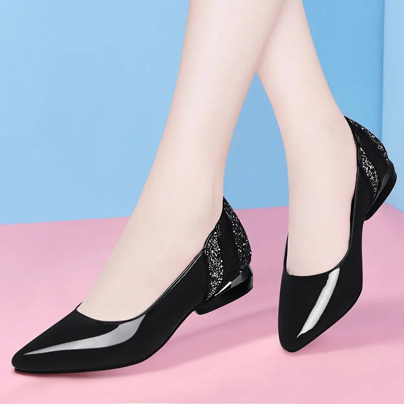 donna classica grigia di alta qualità in pelle pu slip on pompe da ufficio lady cool comfort primavera autunno scarpe tacco alto a6693