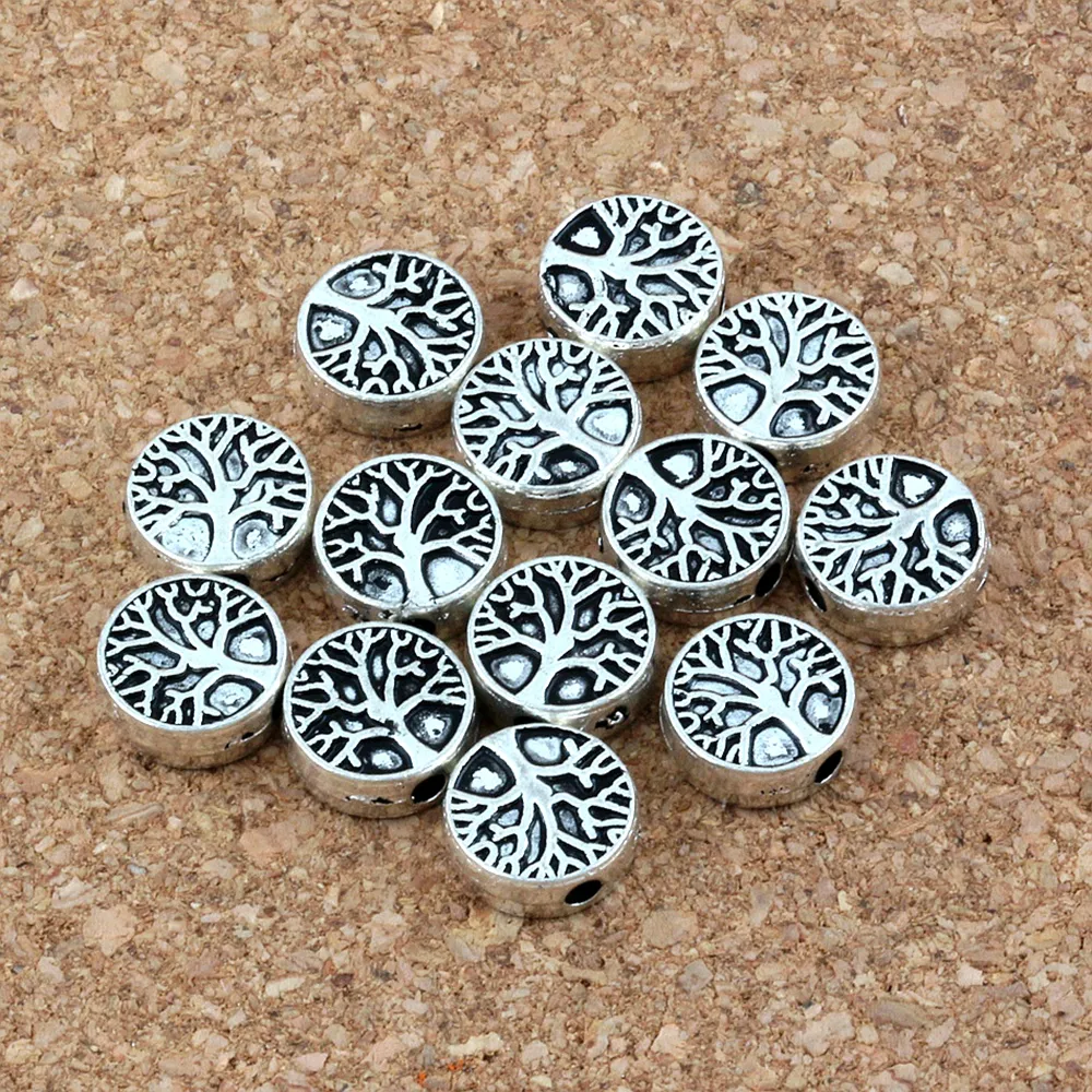 150 stks veel antieke zilveren vergulde levensboom losse spacer kralen voor sieraden maken armbandaccessoires 9 mm D49277Q