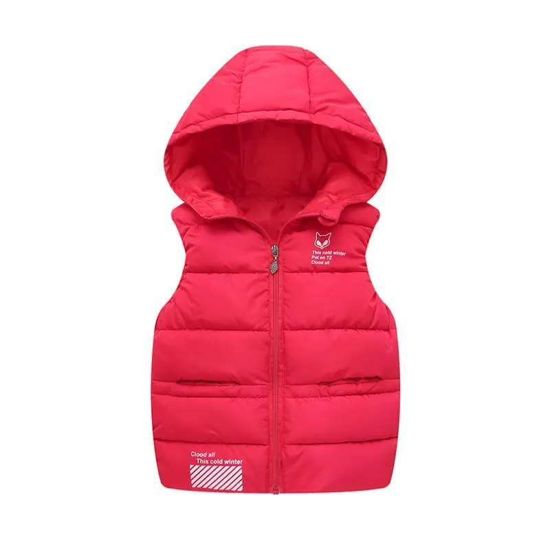 Gilet Enfants Vers Le Bas Gilet Filles À Capuche Veste D'hiver Gilets Garçon Bébé Automne Survêtement Manteaux 3-8 Ans Enfants Vêtements Chauds 220927