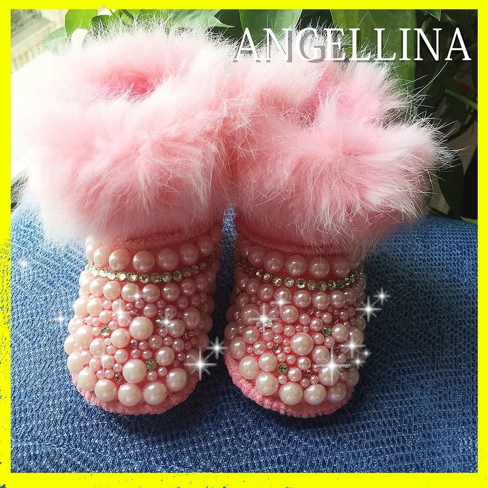 stivali da bambina stivali personalizzati con strass bling stivali da bambina scarpe di lusso con perle brillanti decorazione regalo di Natale invernale 201130