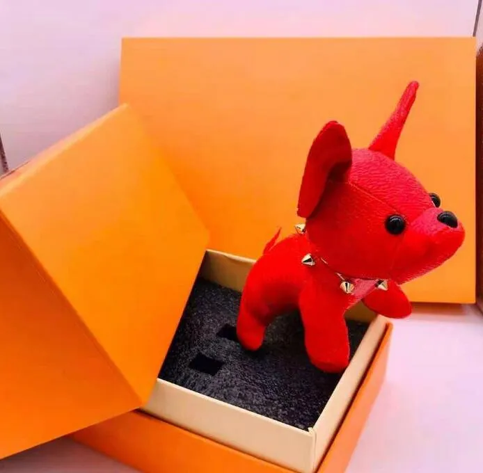 2021 Designer Animal Animal Pequeno Cachorro Chaveiro Acessórios Chaveiro Couro PU Letra Padrão Carro Chaveiro Jóias Presentes Com Caixa