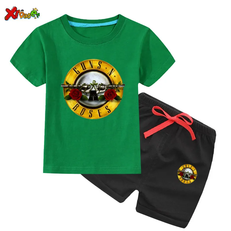 Enfants Slash Rock Band Gun N Rose Design t-shirt Garçons Filles Grands Filles Occasionnelles Ensembles À Manches Courtes Enfants Vêtements TShirt Ensembles 2010177745348