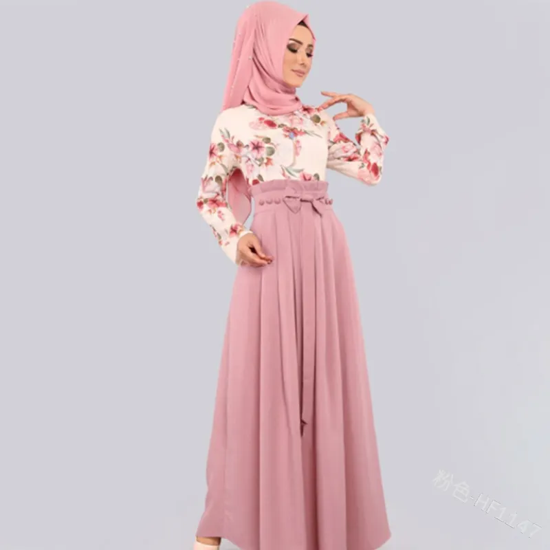 Ramazanya Eid Abaya Türkiye Arapça Başörtüsü Müslüman Uzun Elbise Dubai Kaftan Fas Kaftan Elbise Vestidos Robe Musulmane Longue Femme LJ200826