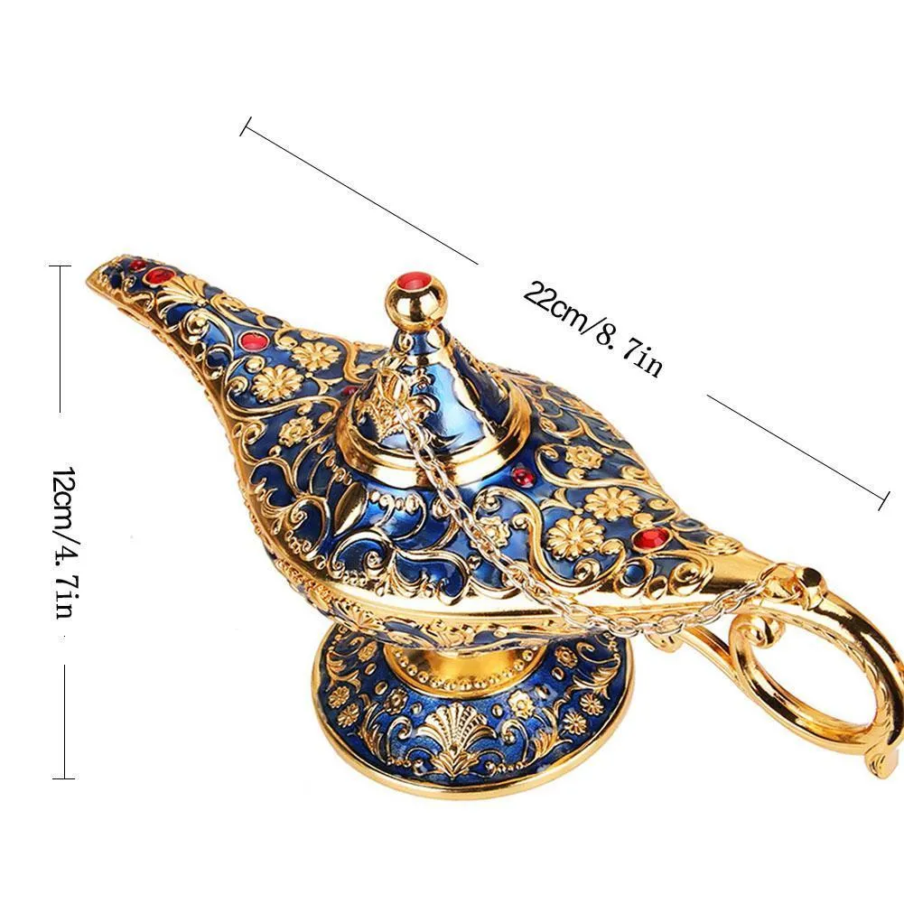ALADDIN LAMP Traditionell Hollow Out Fairy Tale Magic Wishing Genie Tea Pot Retro Home Decoration Accessories Y200106